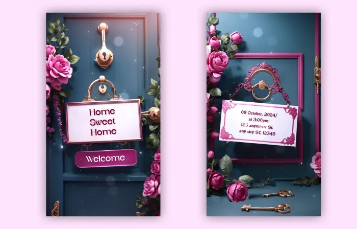 Beautiful Housewarming 3D Invitation Card Instagram Story Design